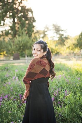 Entrelac Shawl with Leaf Option