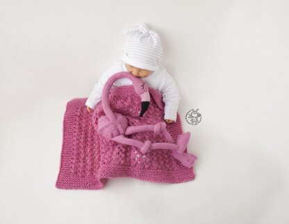 Flamingo Toy Baby Lace Blanket