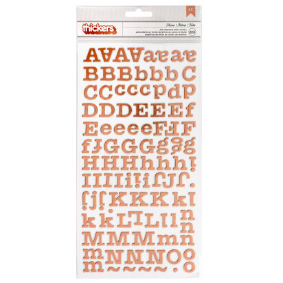 Crate Paper Thickers Memo Alphabet Chipboard Rose Gold Foil (223 Piece)