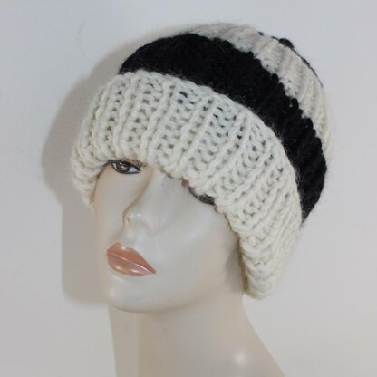 Super Chunky Stripe Rib Beanie Hat