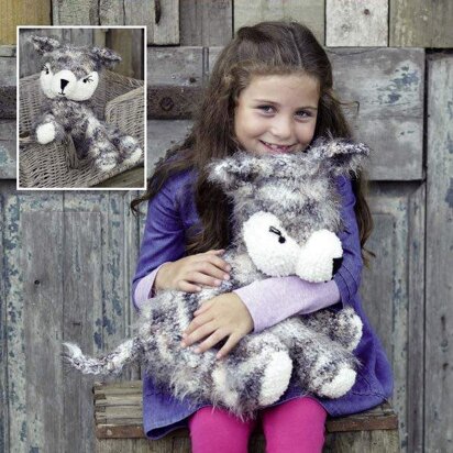 Husky Toy in Sirdar Wild & Snuggly Snowflake Chunky - 7966 - Downloadable PDF