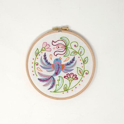 Creative World Of Craft Blue Bird Printed Embroidery Kit - 6"