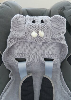 Elephant Hooded Baby Car Seat Blanket