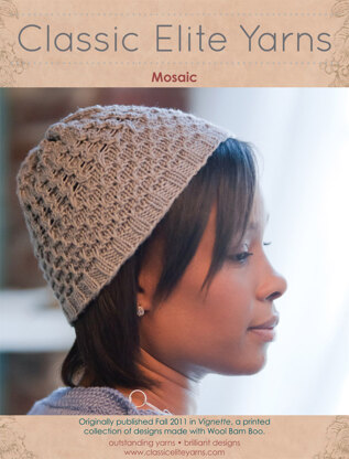 Mosaic Hat in Classic Elite Yarns Wool Bam Boo - Downloadable PDF