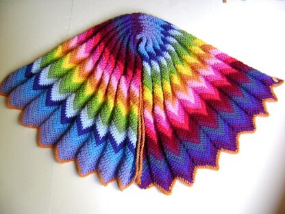 Crochet Technicolor Chevron Blanket