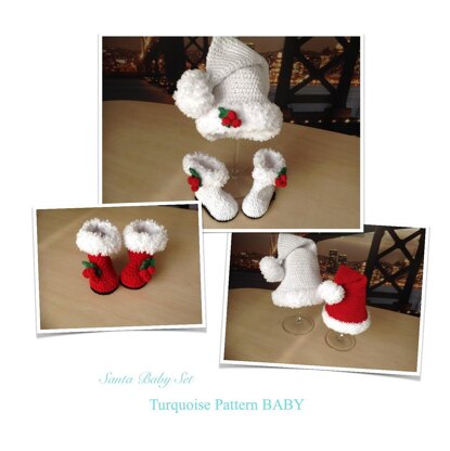 Santa Baby Bootie & Hat Set N 333