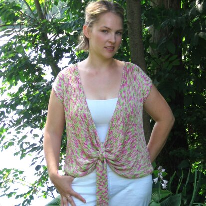 Tie front top 307 - knitting pattern