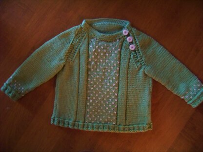 Baby pullover with shoulder opening
