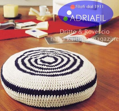 Pouf Cushion in Adriafil Navy - Downloadable PDF