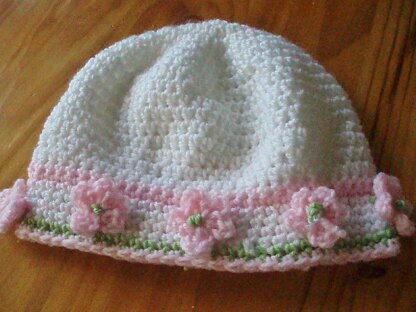 Rosy Posy Baby Booties and Hat