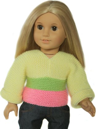 Easy Knit Sweater for 18 inch Dolls