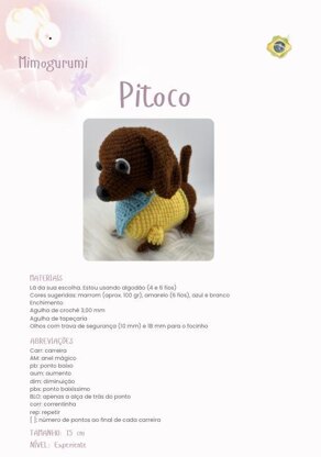 Dachshund Amigurumi Pattern – Say Hello to Pitoco! – Pattern Available in English and Portuguese