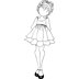 Prima Marketing Julie Nutting Mixed Media Cling Rubber Stamp - Doll W/Ruffle Dress