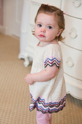 Chevron Empire Dress in Tahki Yarns Cotton Classic Lite