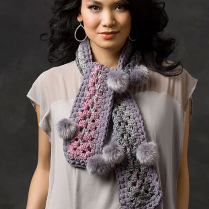 Grey Shadows Scarf in Red Heart Boutique Midnight and Boutique Chic - LW3089 - Downloadable PDF