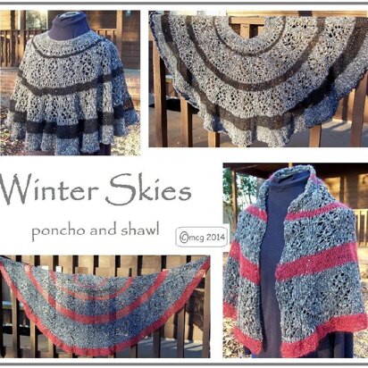 Winter Skies - shawl AND poncho