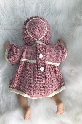 Romper Suit and Bonnet (34) to fit Doll or Baby