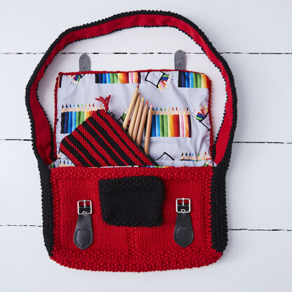 Bobby Satchel, Pencil Case & Hat - Knitting Pattern for Kids in Debbie Bliss Rialto DK - Downloadable PDF