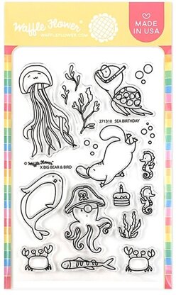 Waffle Flower Crafts Clear Stamps 4"X6" - Sea Birthday
