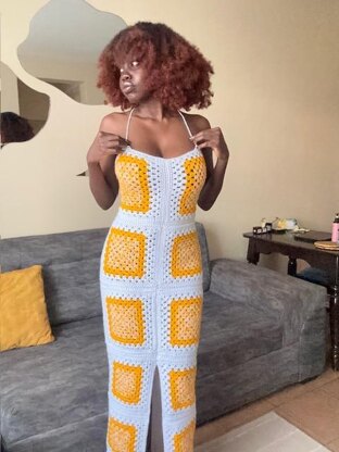 Granny square maxi dress