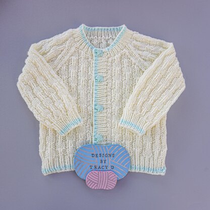 Ryan Baby cardigan, Hats, Booties & Mitts knitting pattern 18inch chest size