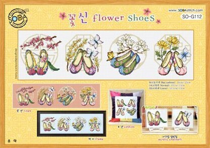  Soda Stitch Flower Shoes Cross Stitch Chart