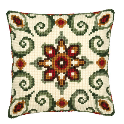 Vervaco Red/Cream Cushion Front 8 Chunky Cross Stitch Kit - 40cm x 40cm