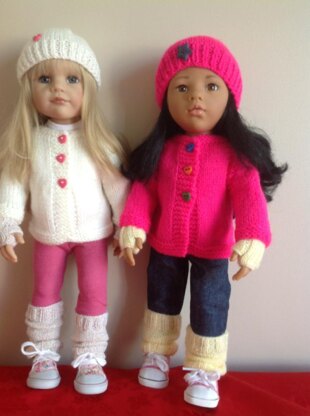 Cosy cardigan and accessories for 18" Dolls.