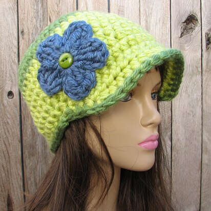 Green crochet hat