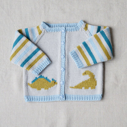 Dido Dinosaur Cardigan - Knitting Pattern for Babies in Debbie Bliss Baby Cashmerino