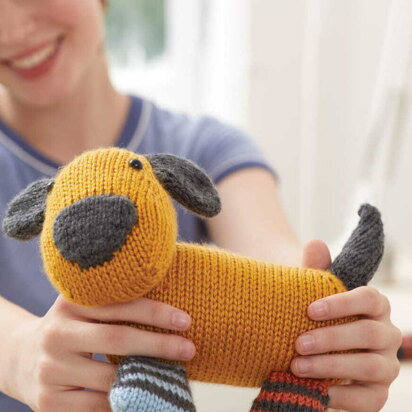 Colorblock Puppy in Premier Yarns Ever Soft - Downloadable PDF