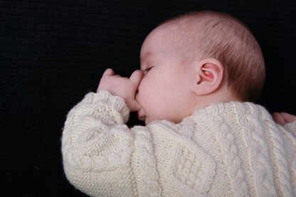 Baby Aran Bodysuit, Hat & Booties