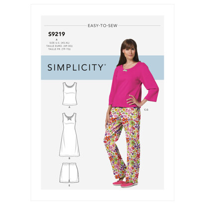 Simplicity Misses' & Misses' Petite Sleepwear S9219 - Paper Pattern, Size A (XS-S-M-L-XL)