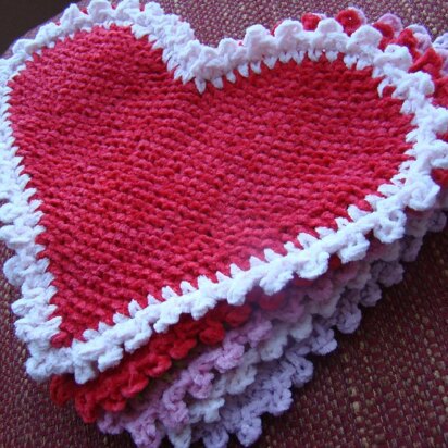 Sweetheart Washcloth - knitting pattern
