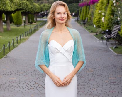 Knitting Pattern Wedding Mohair Shrug lightweight