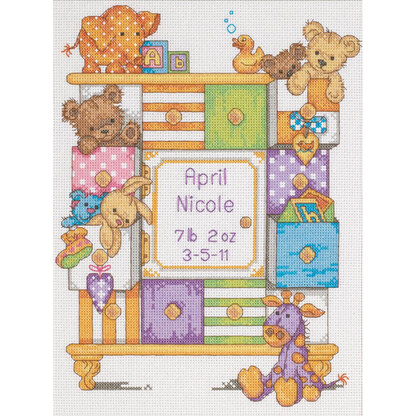 Dimensions Baby Drawers Birth Record Cross Stitch Kit - 23 x 30cm