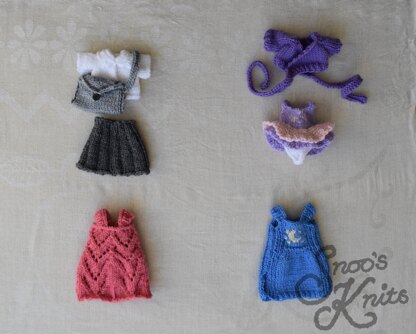 Tuesday's Child Collection Dress-Up Doll Clothes Knitting Pattern Snoo's Knits