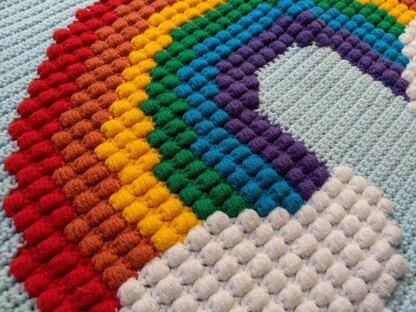 Rainbow Puff Blanket & Pillow Set