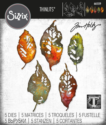 Sizzix Thinlits Die Set 5PK - Leaf Fragments