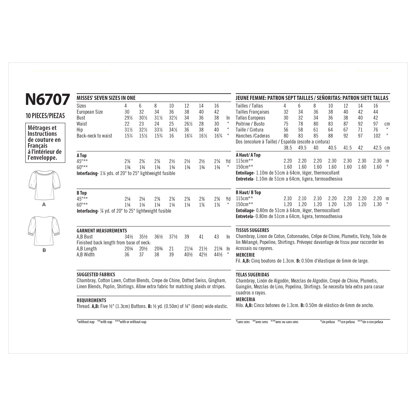 New Look Sewing Pattern N6707 Misses' Tops - Paper Pattern, Size A (4-6-8-10-12-14-16)
