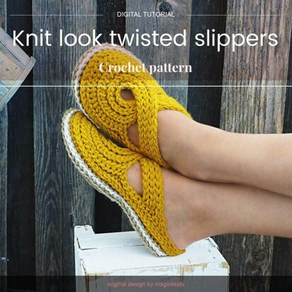 Knit look slippers