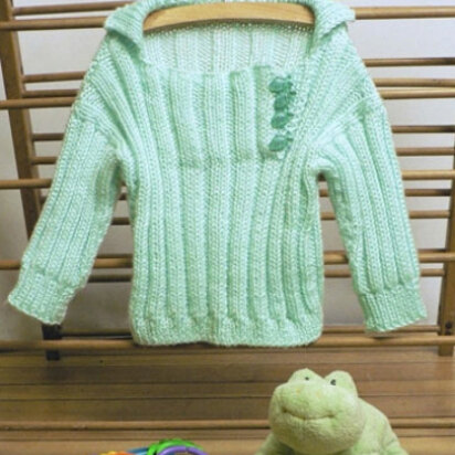 Soft Ribbed Toddler Pullover in Caron Simply Soft - Downloadable PDF