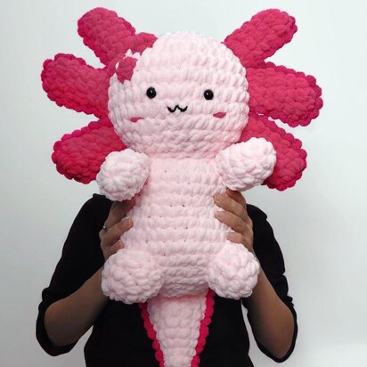 Axolotl chunky amigurumi giant crochet doll pattern