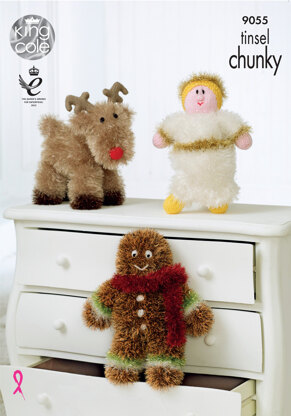 Christmas Toys in King Cole Tinsel Chunky, Big Value Chunky & Pricewise DK - 9055 - Leaflet