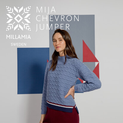 " Mija Chevron Jumper " -  Jumper Knitting Pattern For Women in MillaMia Naturally Soft Merino by MillaMia