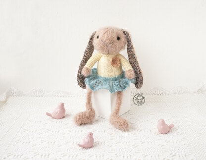 Pink cute Bunny knitted flat