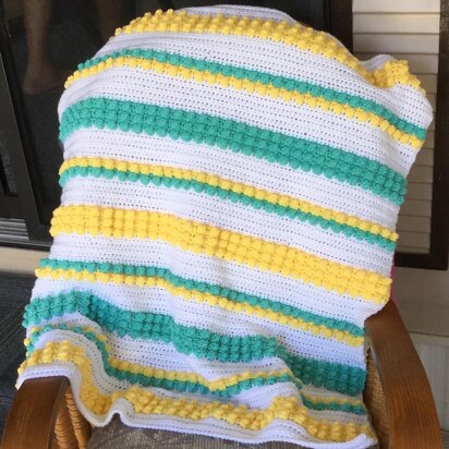 Bobbles and Stripes Baby Blanket