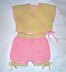 Neckdown Crocheted Baby Kimono Vest with Panties (or Shorts)