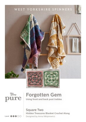 Square Two - Forgotten Gem Hidden Treasures Blanket Crochet Along in West Yorkshire Spinners - Downloadable PDF