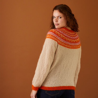 Dionne Fairisle Yoke Sweater - Jumper Knitting Pattern for Women in Debbie Bliss Angel